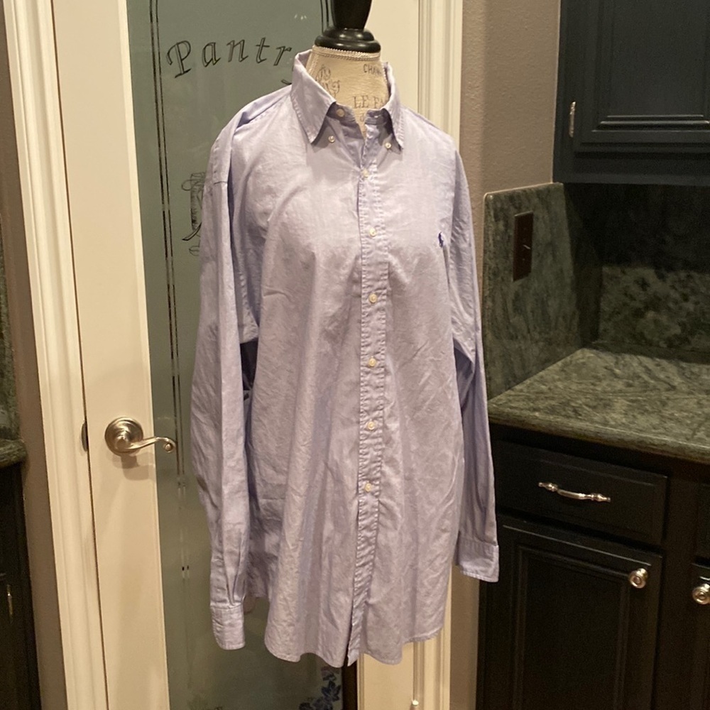 Ralph Lauren Yarmouth 100% Cotton Dress Shirt size L, 16.5” neck